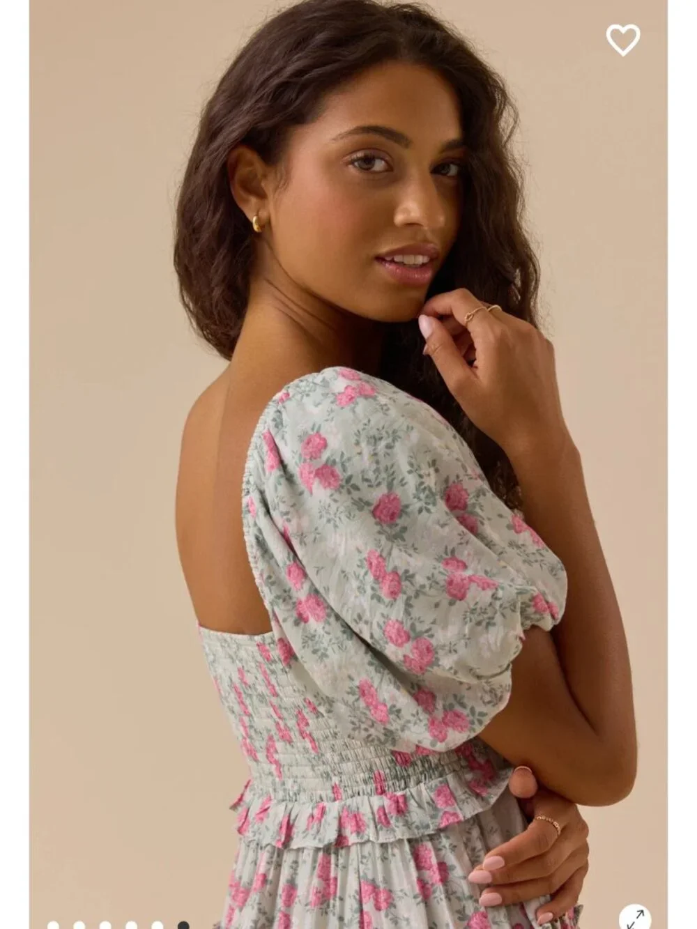 Lunya Puff Sleeve Altar'd State Dress Floral Dress NWT - Picture 6 of 6